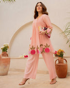 VERY BEAUTIFUL MUL CHANDERI EMBROIDERY CORD SET