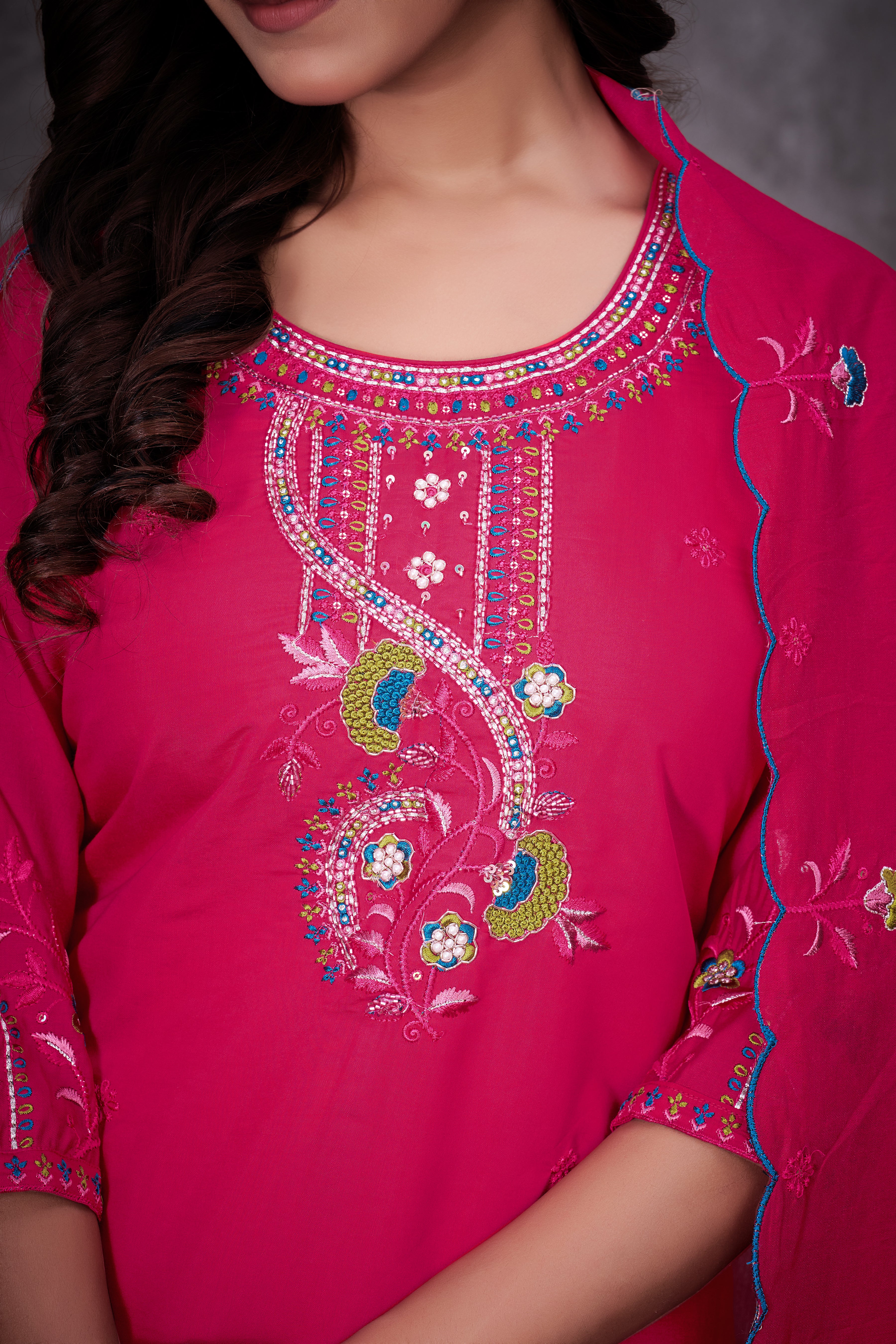 Classic Roman Silk Festive Wear for Women Suit Set