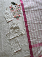 New Designer Premium Pure Khadi Cotton Embroidered Suit Set
