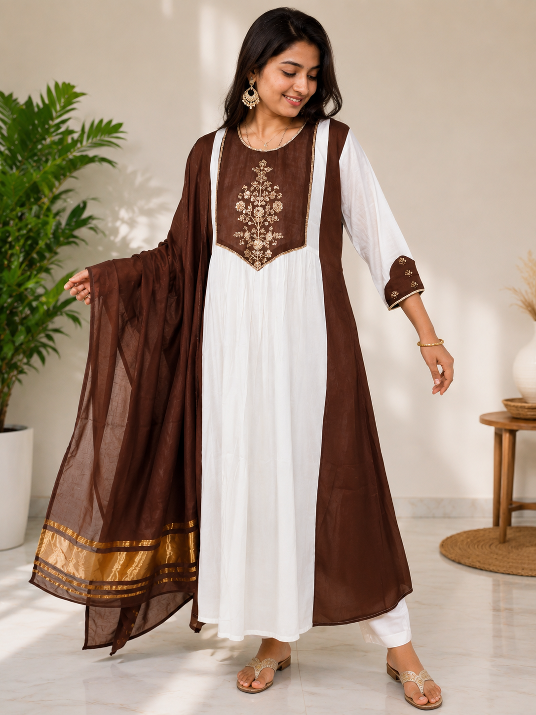 Very Attractive Pure Mul Cotton Embroidery Suit Set