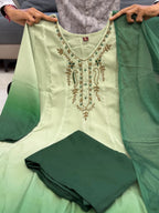 Designer Premium Orange Chiffon Embroidered Anarkali Suit Set
