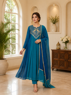 Very Attractive Festive Sequence Embroidered Anarkali Suit Set