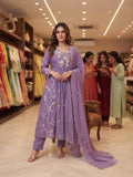 Very Beautiful Festive Embroidery Mul Chanderi Anarkali Suit Set