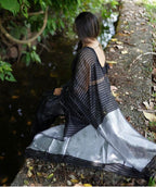Gorgeous Black Color Banarasi Silk Saree With Weaving Work