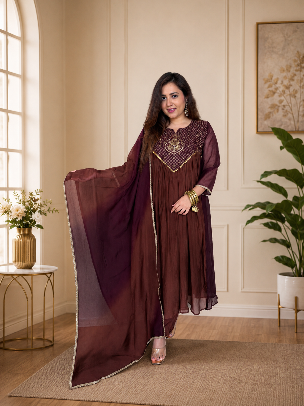 Nayantara Emerald Festive Embroidered Anarkali Set