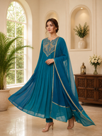 Very Attractive Festive Sequence Embroidered Anarkali Suit Set