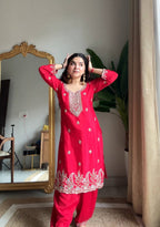Premium Chinon Designer Suit Set with Dupatta for Woman