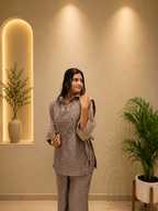 Very Attractive Festive Salsa Silk Handwork Co-Ord Set