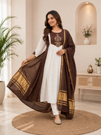 Very Attractive Pure Mul Cotton Embroidery Suit Set