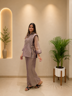 Very Attractive Festive Salsa Silk Handwork Co-Ord Set