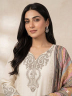 Elegant Star Georgette Embroidered Salwar Suit with Multicolor Chevron Dupatta
