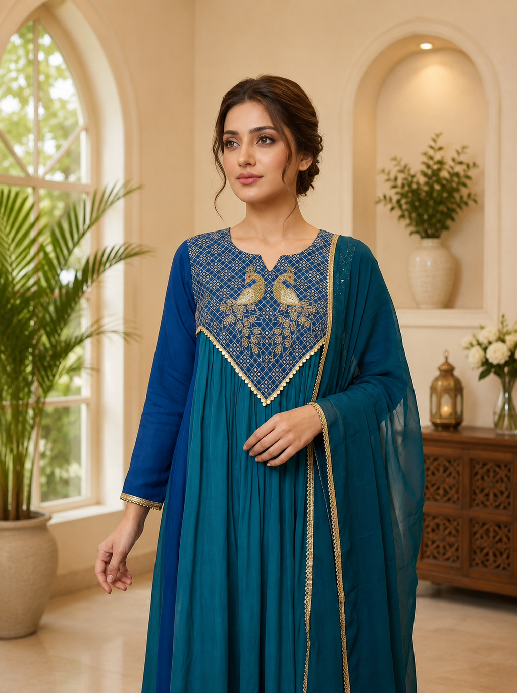 Very Attractive Festive Sequence Embroidered Anarkali Suit Set