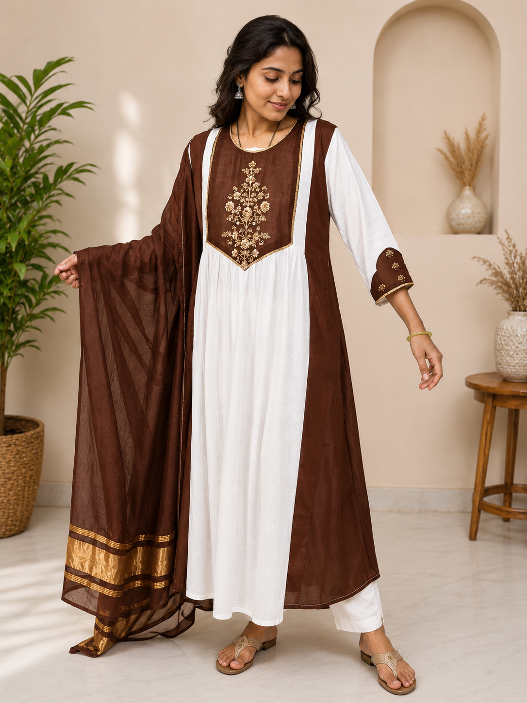 Very Attractive Pure Mul Cotton Embroidery Suit Set