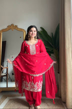 Premium Chinon Designer Suit Set with Dupatta for Woman