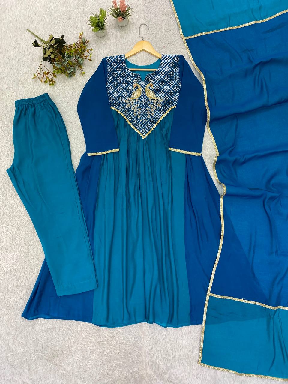 Very Attractive Festive Sequence Embroidered Anarkali Suit Set