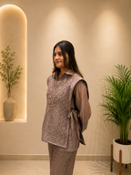 Very Attractive Festive Salsa Silk Handwork Co-Ord Set