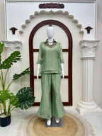 Elegant Sage Green Salsa Crushed Festive Co-Ord Set