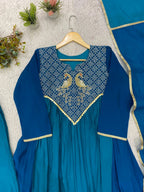 Very Attractive Festive Sequence Embroidered Anarkali Suit Set