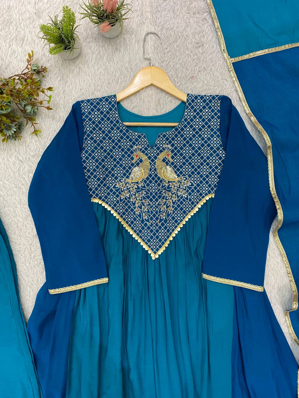 Very Attractive Festive Sequence Embroidered Anarkali Suit Set