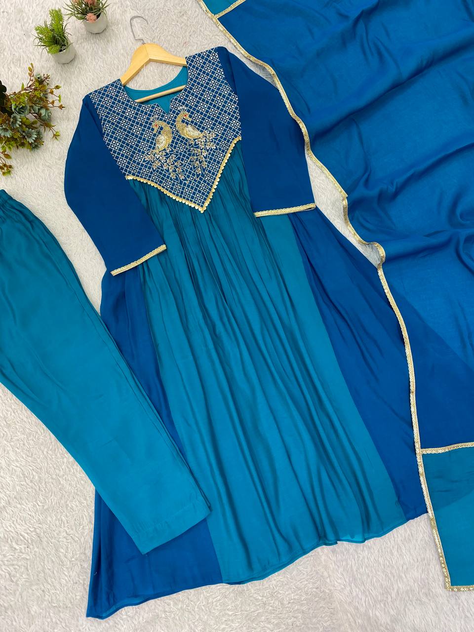 Very Attractive Festive Sequence Embroidered Anarkali Suit Set