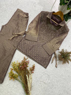 Very Attractive Festive Salsa Silk Handwork Co-Ord Set