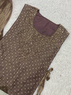 Very Attractive Festive Salsa Silk Handwork Co-Ord Set