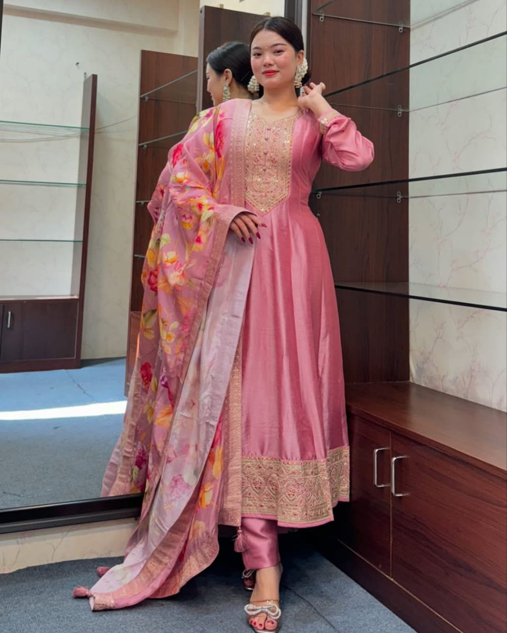 Mehfil Magic Silk Anarkali Suit Set