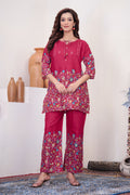 Beautiful Pink Designer Pure Cotton Co-ord Set