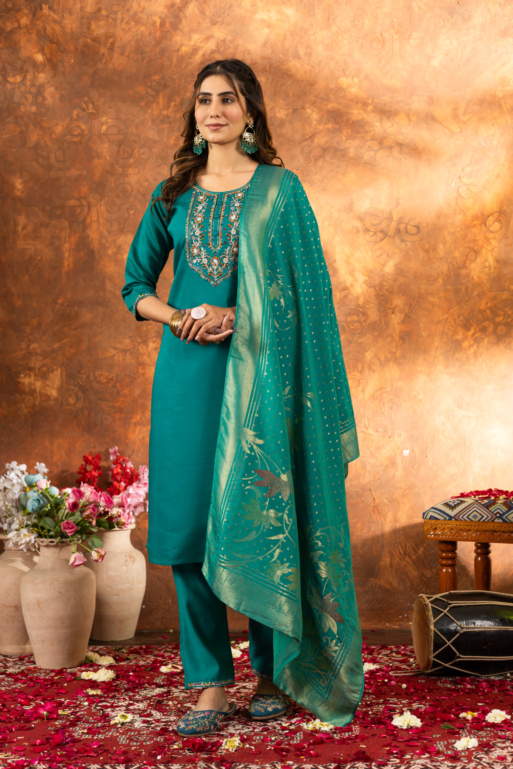 Women’s Premium Marina Silk Ethnic Suit Set