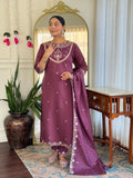 Stylish Party Wear Embroidered Suit Set with Dupatta