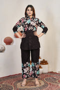 Premium Brown Floral Pure Cotton Printed Co-Ord Set
