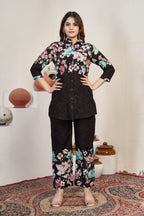 Premium Brown Floral Pure Cotton Printed Co-Ord Set