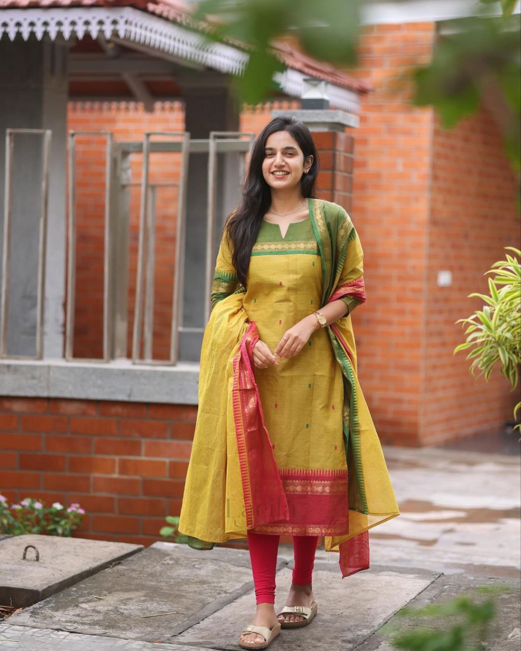 ELEGANT KANCHI COTTON SUIT SET WITH JAQUARD DUPATTA