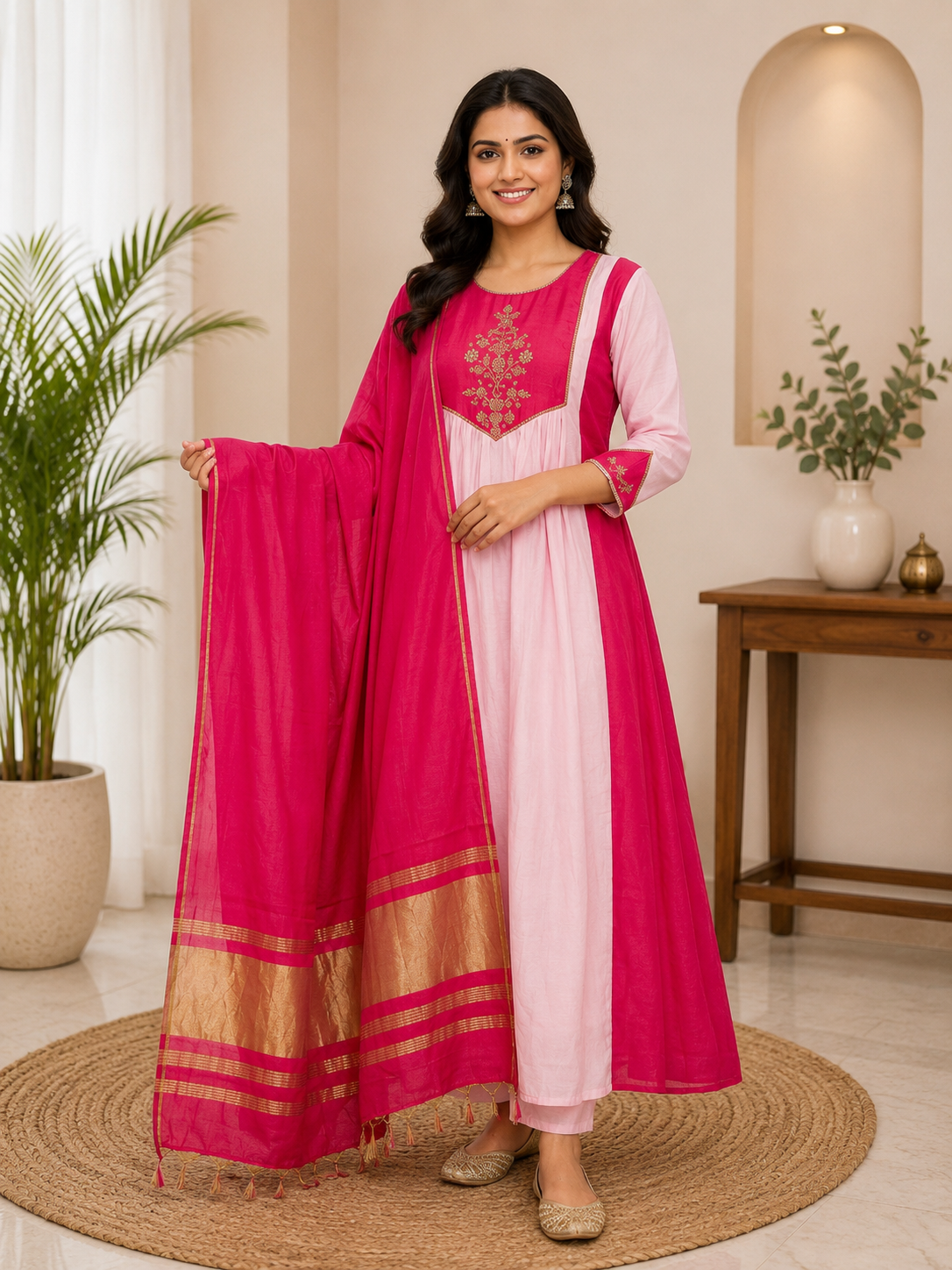 Very Beautiful Pure Mul Cotton Embroidery Suit Set