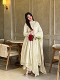 Elegant Premium Look White Anarkali Suit Set with Dupatta