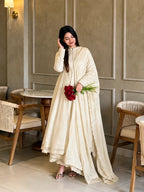 Elegant Premium Look White Anarkali Suit Set with Dupatta