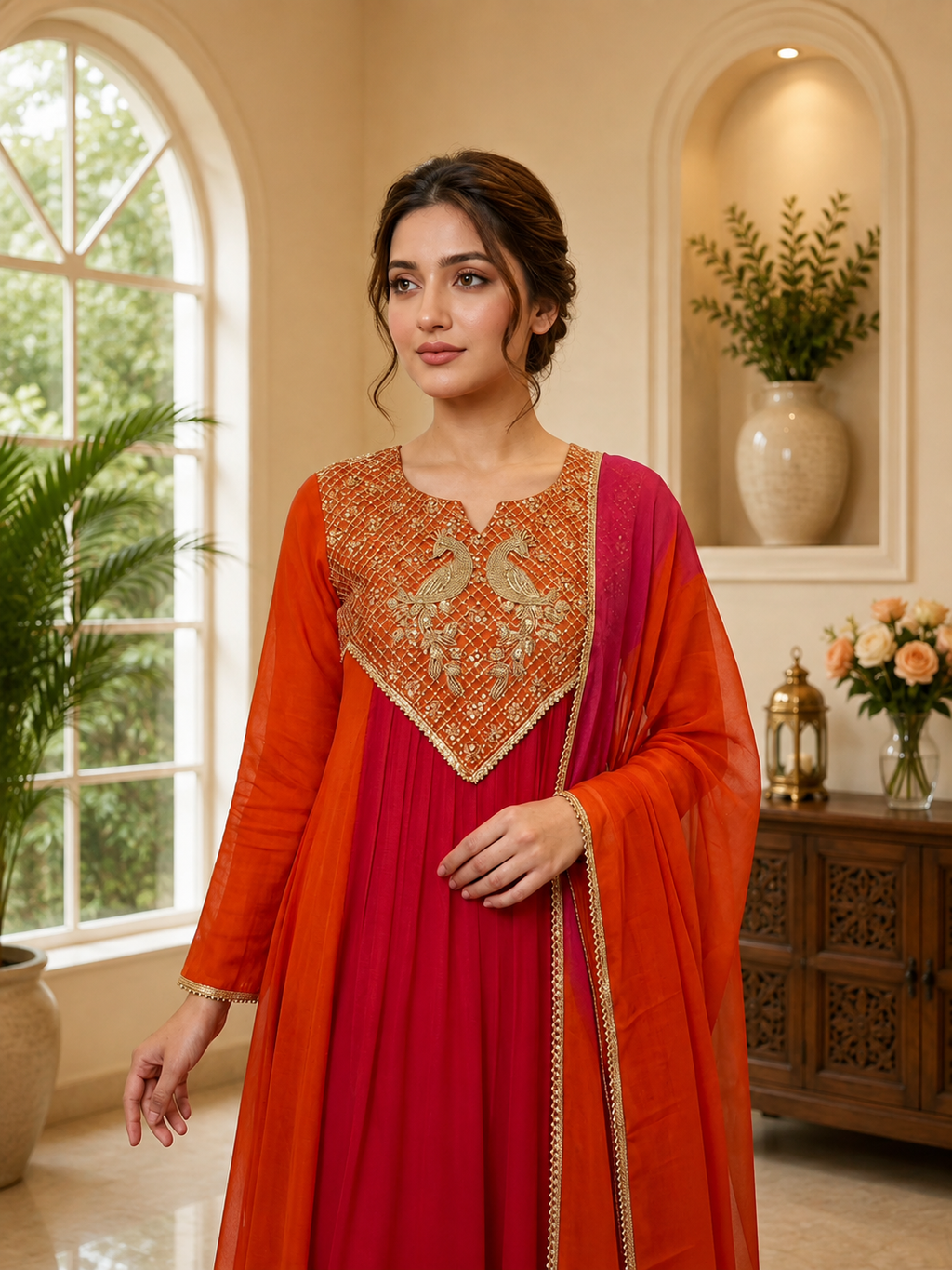 Very Beautiful Festive Sequence Embroidered Anarkali Suit Set