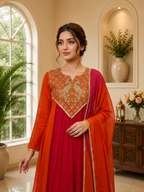 Very Beautiful Festive Sequence Embroidered Anarkali Suit Set