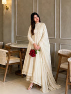 Elegant Premium Look White Anarkali Suit Set with Dupatta