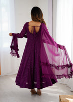 Premium Embroidered Soft Fox Georgette Anarkali Suit Set with Dupatta