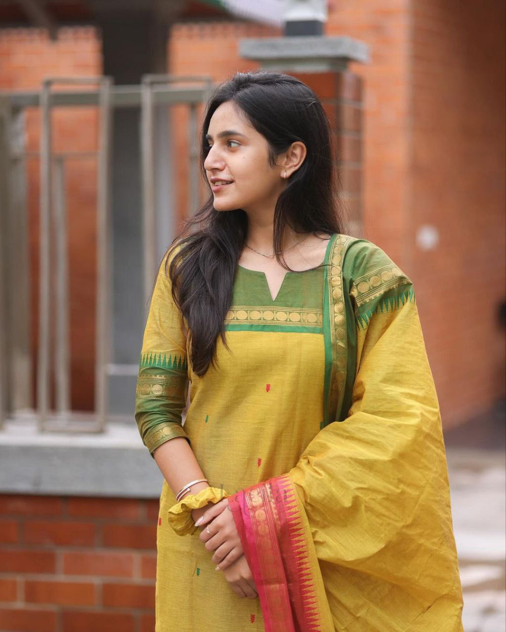 ELEGANT KANCHI COTTON SUIT SET WITH JAQUARD DUPATTA