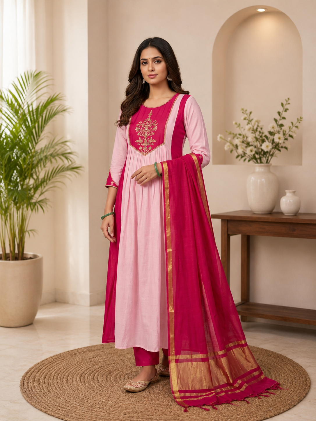 Very Beautiful Pure Mul Cotton Embroidery Suit Set
