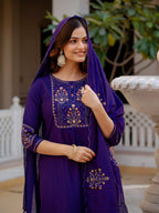 Designer Embroidered Mango Silk Suit Set for Women