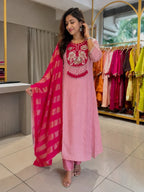 Festive Blush Pink Royale Embroidered Suit Set