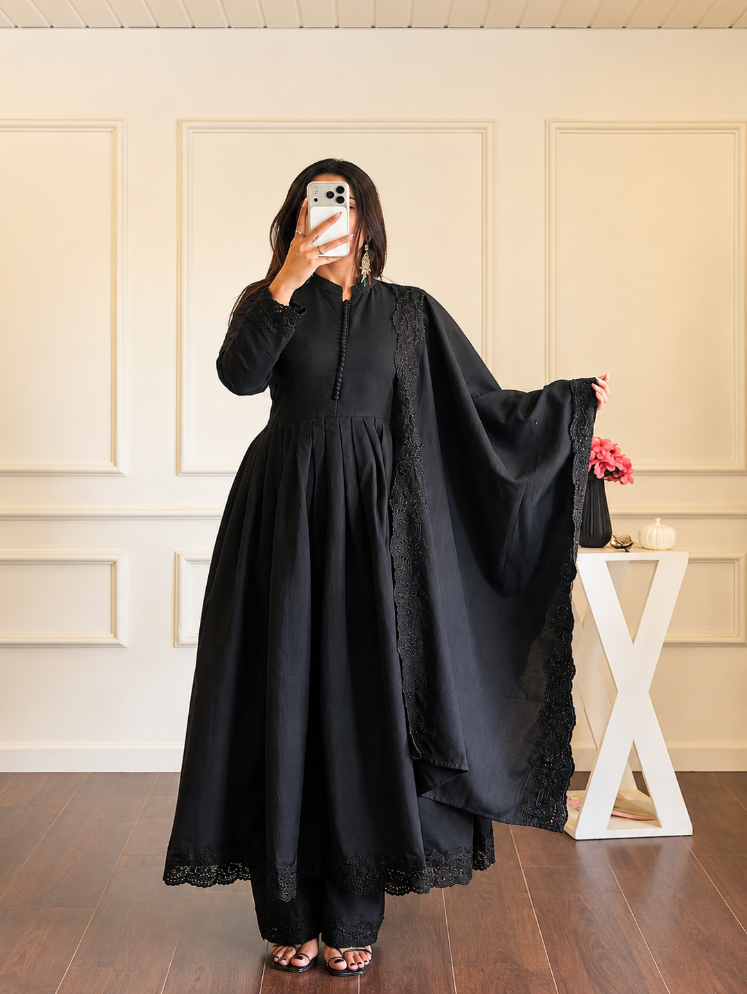 Very Beautiful Black Anarkali Suit Set with Dupatta