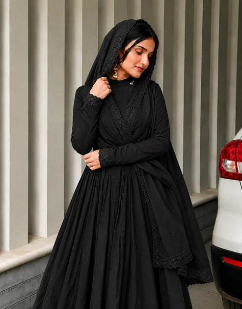 Very Beautiful Black Anarkali Suit Set with Dupatta