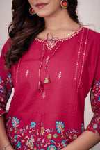 Beautiful Pink Designer Pure Cotton Co-ord Set