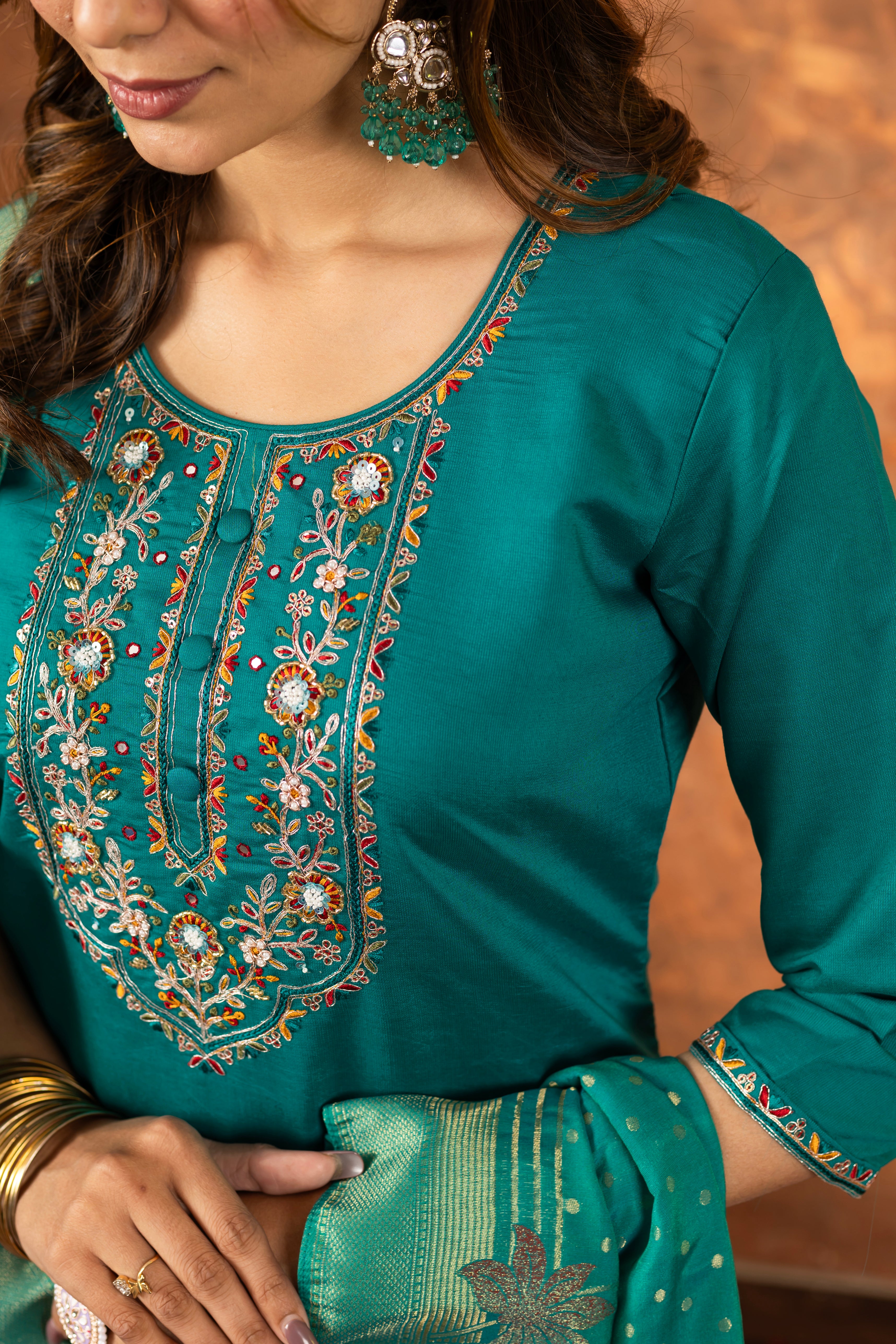 Women’s Premium Marina Silk Ethnic Suit Set