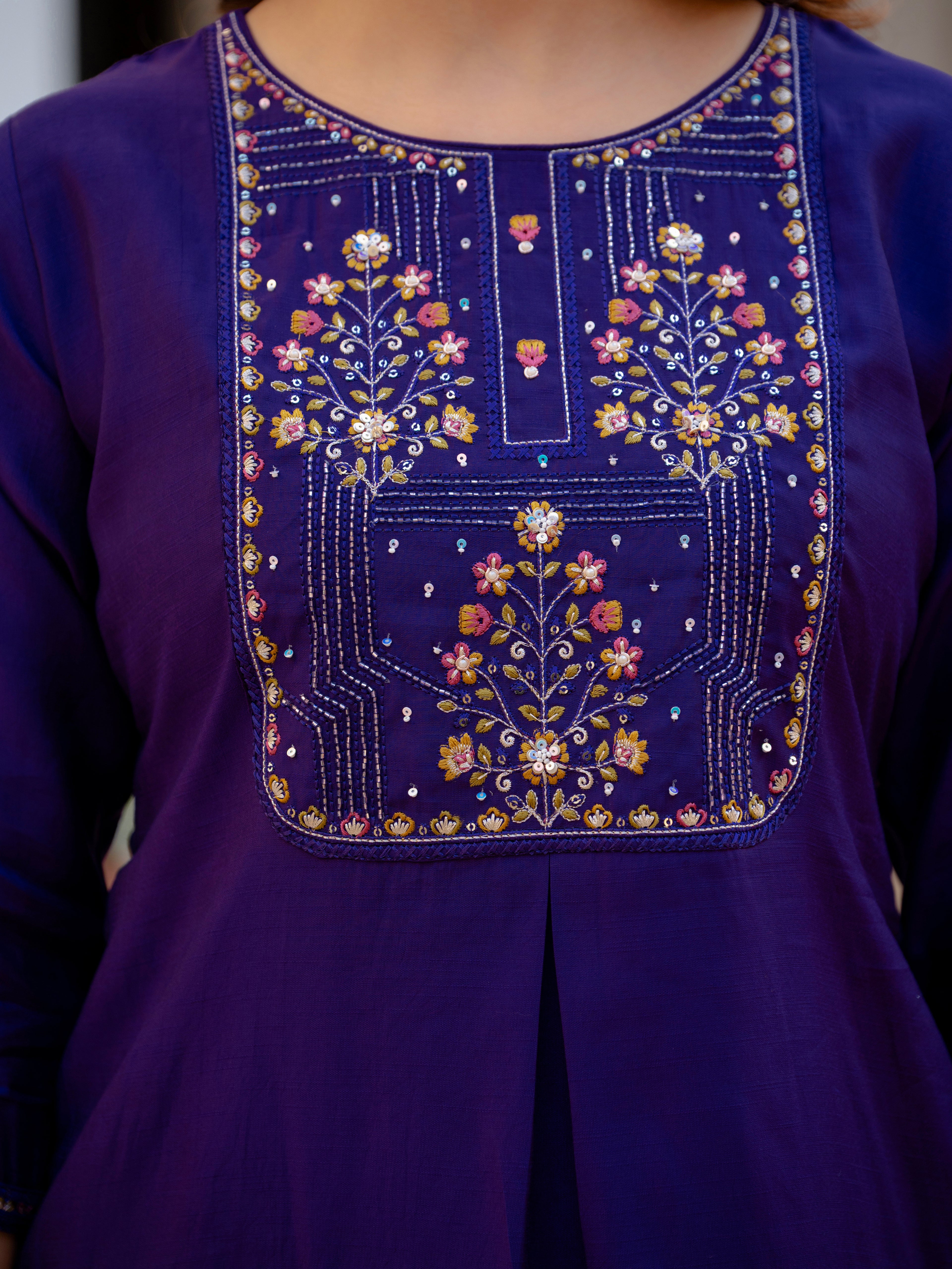 Designer Embroidered Mango Silk Suit Set for Women
