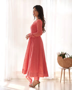 Attractive Embroidered Soft Fox Georgette Anarkali Suit Set with Dupatta
